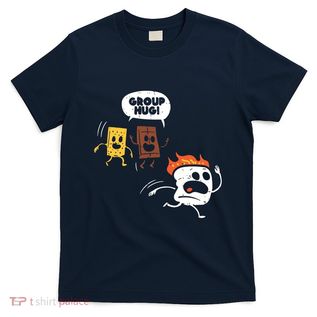 Camping Group Hug Smores Funny Marshmallow Women T-Shirt