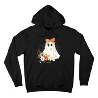 Coquette Ghost Halloween Flower Ghost Spooky Lace Ghost Hoodie