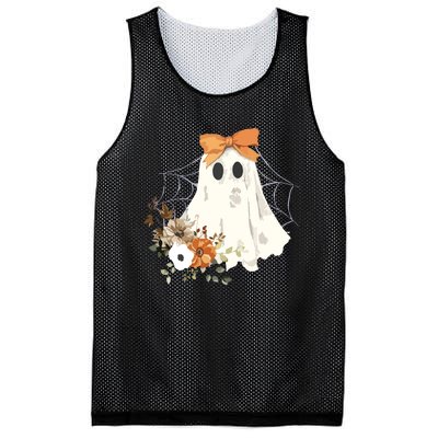 Coquette Ghost Halloween Flower Ghost Spooky Lace Ghost Mesh Reversible Basketball Jersey Tank