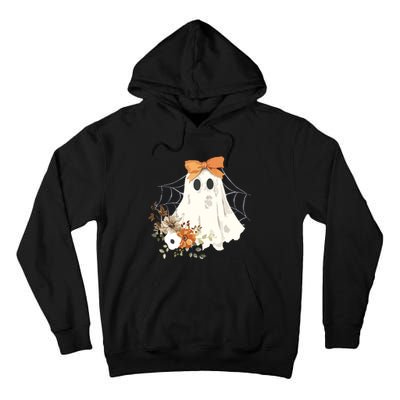 Coquette Ghost Halloween Flower Ghost Spooky Lace Ghost Tall Hoodie