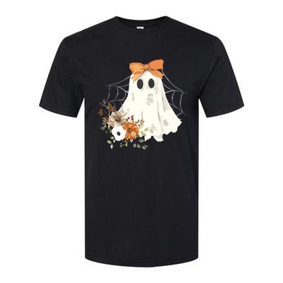 Coquette Ghost Halloween Flower Ghost Spooky Lace Ghost Softstyle CVC T-Shirt