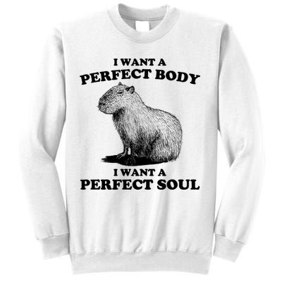 Capybara Gifts I Want A Perfect Body I Want A Perfect Soul Sweatshirt