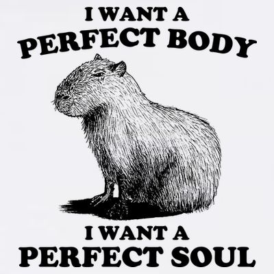 Capybara Gifts I Want A Perfect Body I Want A Perfect Soul T-Shirt