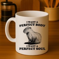 Capybara Gifts I Want A Perfect Body I Want A Perfect Soul Mug