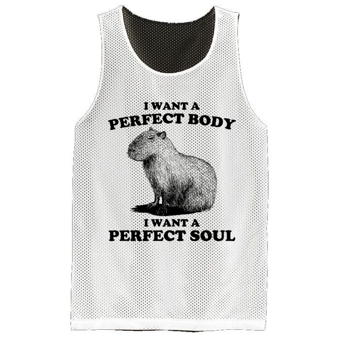 Capybara Gifts I Want A Perfect Body I Want A Perfect Soul Mesh Reversible Basketball Jersey Tank