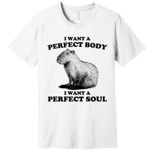 Capybara Gifts I Want A Perfect Body I Want A Perfect Soul Premium T-Shirt