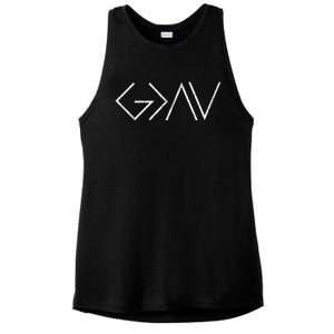 Christian God Is Greater Than The Highs And Lows Meaningful Gift Ladies PosiCharge Tri-Blend Wicking Tank