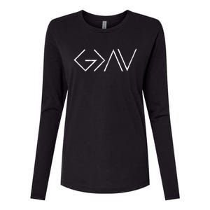 Christian God Is Greater Than The Highs And Lows Meaningful Gift Womens Cotton Relaxed Long Sleeve T-Shirt