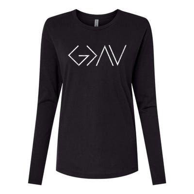 Christian God Is Greater Than The Highs And Lows Meaningful Gift Womens Cotton Relaxed Long Sleeve T-Shirt