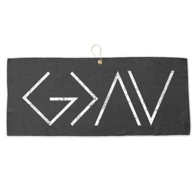 Christian God Is Greater Than The Highs And Lows Meaningful Gift Large Microfiber Waffle Golf Towel