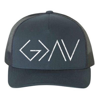 Christian God Is Greater Than The Highs And Lows Meaningful Gift Yupoong Adult 5-Panel Trucker Hat