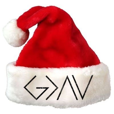 Christian God Is Greater Than The Highs And Lows Meaningful Gift Premium Christmas Santa Hat