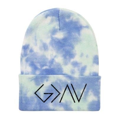 Christian God Is Greater Than The Highs And Lows Meaningful Gift Tie Dye 12in Knit Beanie