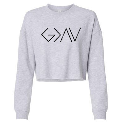 Christian God Is Greater Than The Highs And Lows Meaningful Gift Cropped Pullover Crew