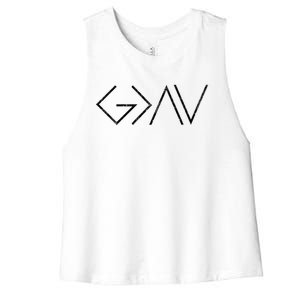 Christian God Is Greater Than The Highs And Lows Meaningful Gift Women's Racerback Cropped Tank