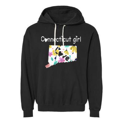 Connecticut Girl I Love Connecticut Home Garment-Dyed Fleece Hoodie