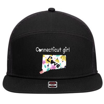 Connecticut Girl I Love Connecticut Home 7 Panel Mesh Trucker Snapback Hat