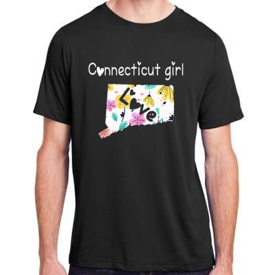 Connecticut Girl I Love Connecticut Home Adult ChromaSoft Performance T-Shirt