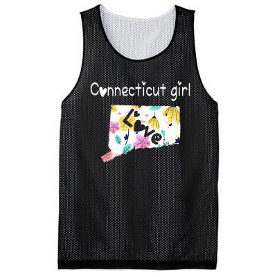 Connecticut Girl I Love Connecticut Home Mesh Reversible Basketball Jersey Tank