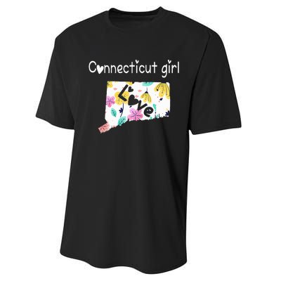 Connecticut Girl I Love Connecticut Home Performance Sprint T-Shirt