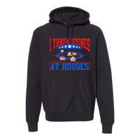 Curling Game I Throw Stones At Houses Curler Curling Great Gift Premium Hoodie