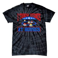 Curling Game I Throw Stones At Houses Curler Curling Great Gift Tie-Dye T-Shirt