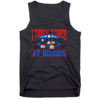 Curling Game I Throw Stones At Houses Curler Curling Great Gift Tank Top