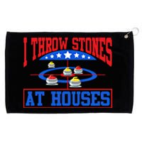 Curling Game I Throw Stones At Houses Curler Curling Great Gift Grommeted Golf Towel