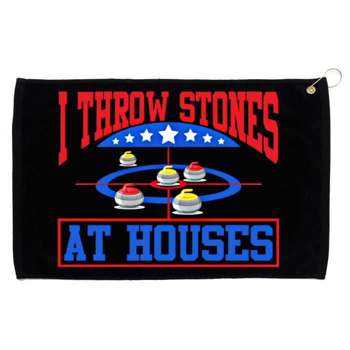 Curling Game I Throw Stones At Houses Curler Curling Great Gift Grommeted Golf Towel