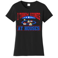 Curling Game I Throw Stones At Houses Curler Curling Great Gift Women's T-Shirt