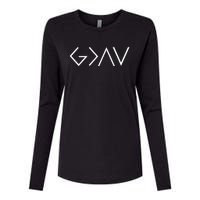 Christian God Is Greater Than The Highs And Lows Womens Cotton Relaxed Long Sleeve T-Shirt