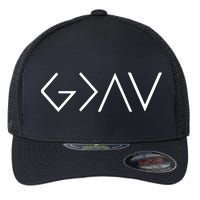 Christian God Is Greater Than The Highs And Lows Flexfit Unipanel Trucker Cap