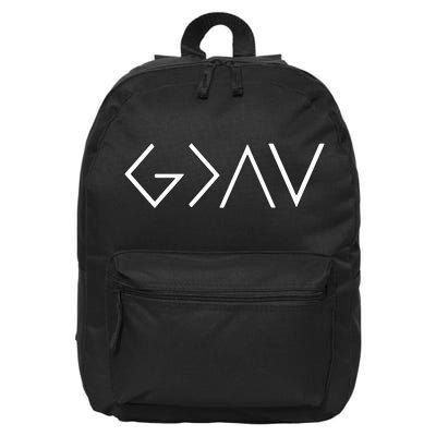 Christian God Is Greater Than The Highs And Lows 16 in Basic Backpack