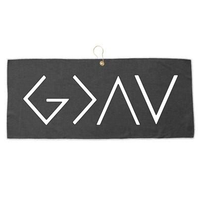 Christian God Is Greater Than The Highs And Lows Large Microfiber Waffle Golf Towel
