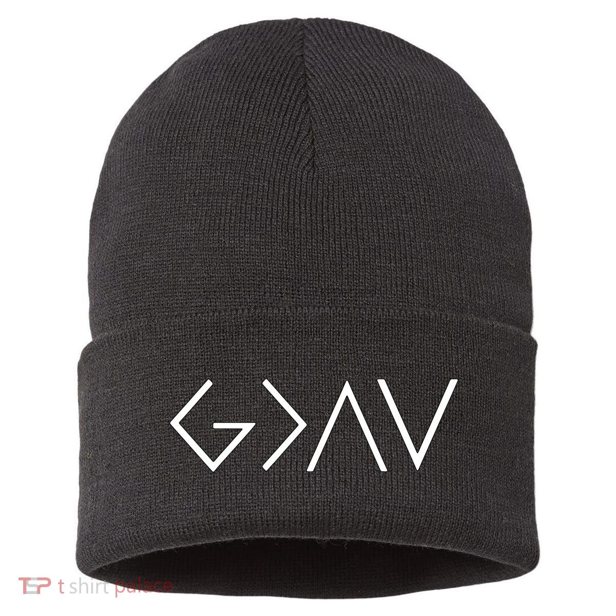 Christian God Is Greater Than The Highs And Lows Sustainable Knit Beanie