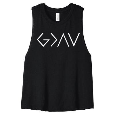 Christian God Is Greater Than The Highs And Lows Women's Racerback Cropped Tank