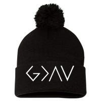 Christian God Is Greater Than The Highs And Lows Pom Pom 12in Knit Beanie