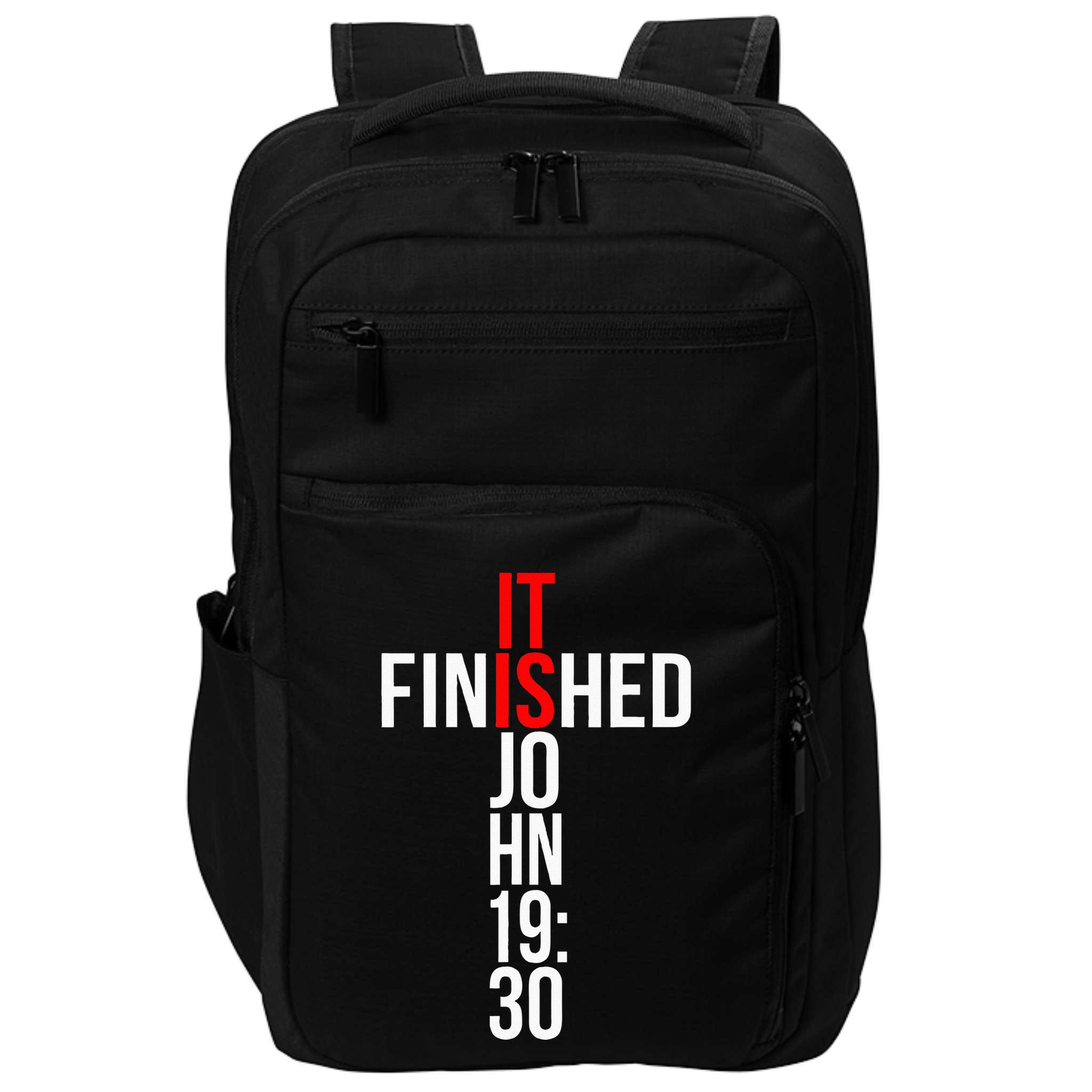 Christian Gift Idea It Is Finished Gospel Bible Verse Impact Tech Backpack