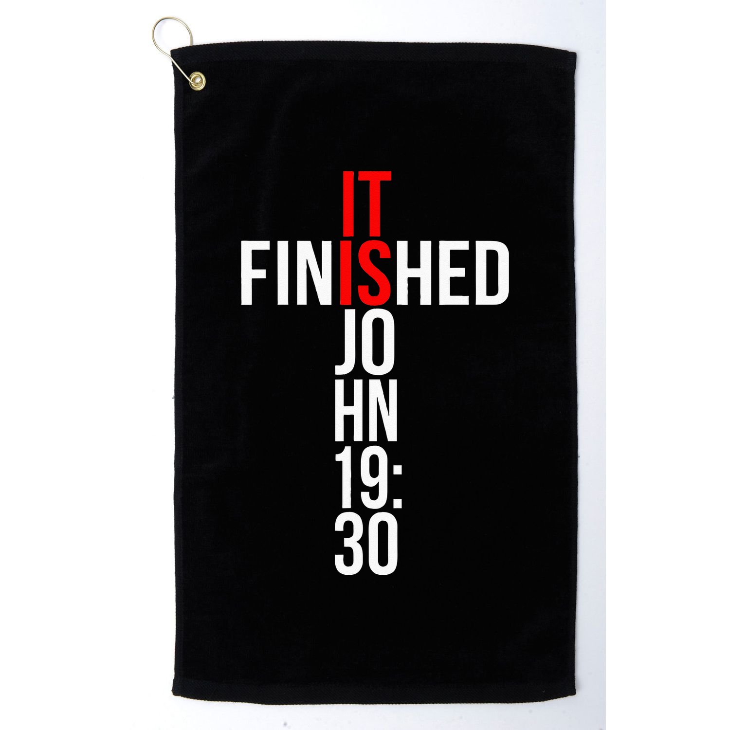Christian Gift Idea It Is Finished Gospel Bible Verse Golf Towel