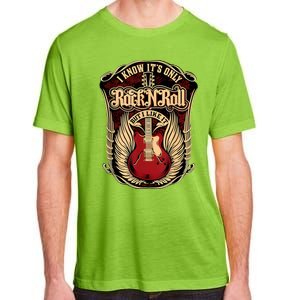 Classic Guitar I Know ItS Only Rock And Roll Crest Cute Gift Adult ChromaSoft Performance T-Shirt