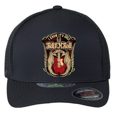 Classic Guitar I Know ItS Only Rock And Roll Crest Cute Gift Flexfit Unipanel Trucker Cap