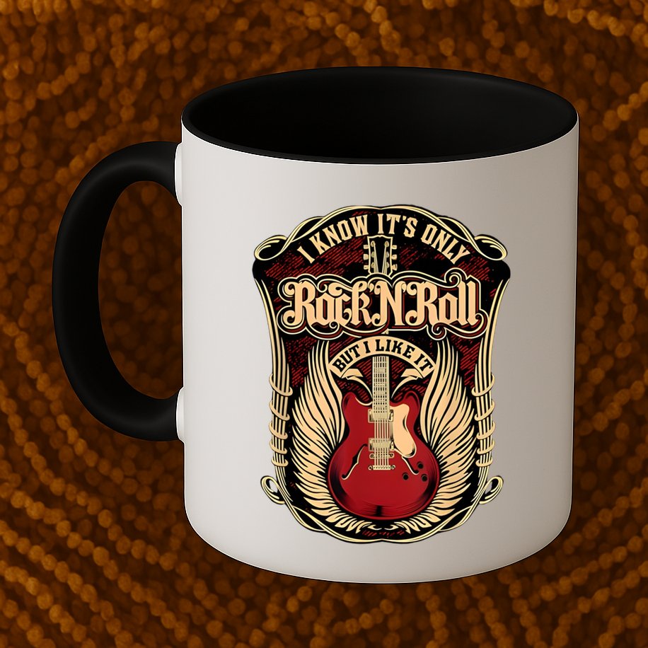 Classic Guitar I Know ItS Only Rock And Roll Crest Cute Gift Mug
