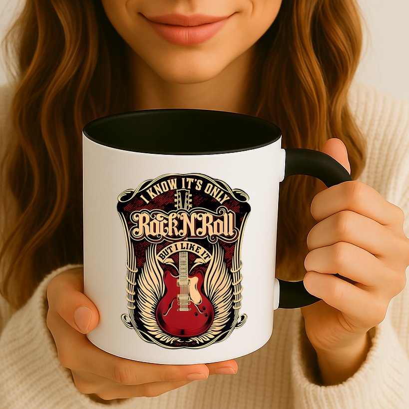 Classic Guitar I Know ItS Only Rock And Roll Crest Cute Gift Mug