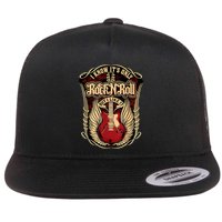 Classic Guitar I Know ItS Only Rock And Roll Crest Cute Gift Flat Bill Trucker Hat