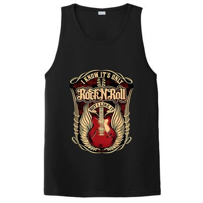 Classic Guitar I Know ItS Only Rock And Roll Crest Cute Gift PosiCharge Competitor Tank