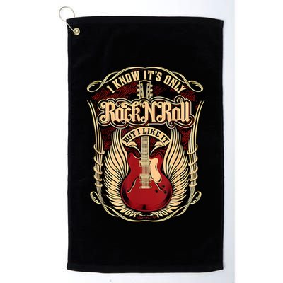 Classic Guitar I Know ItS Only Rock And Roll Crest Cute Gift Golf Towel