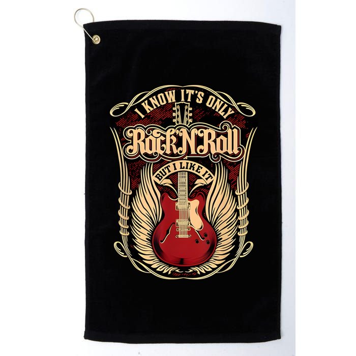 Classic Guitar I Know ItS Only Rock And Roll Crest Cute Gift Golf Towel
