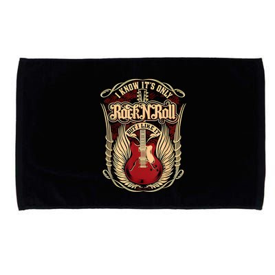 Classic Guitar I Know ItS Only Rock And Roll Crest Cute Gift Microfiber Hand Towel