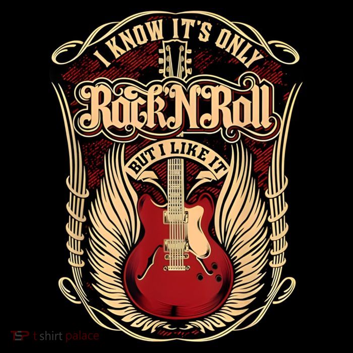 Classic Guitar I Know ItS Only Rock And Roll Crest Cute Gift Cropped Pullover Crew