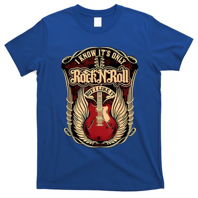 Classic Guitar I Know ItS Only Rock And Roll Crest Cute Gift T-Shirt